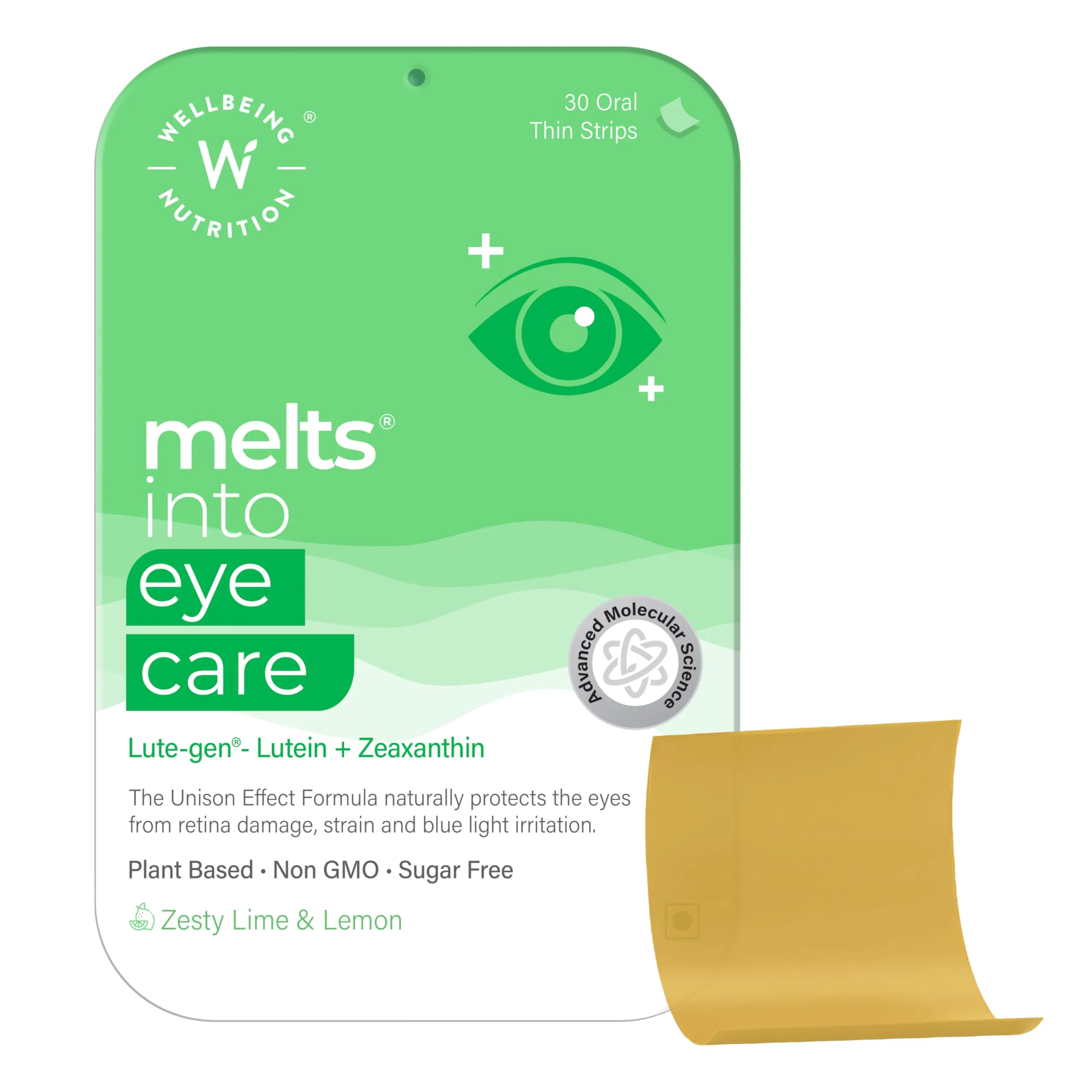 Wellbeing Nutrition Melts Eye Care Vitamins Zesty Lime Lemon Flavor