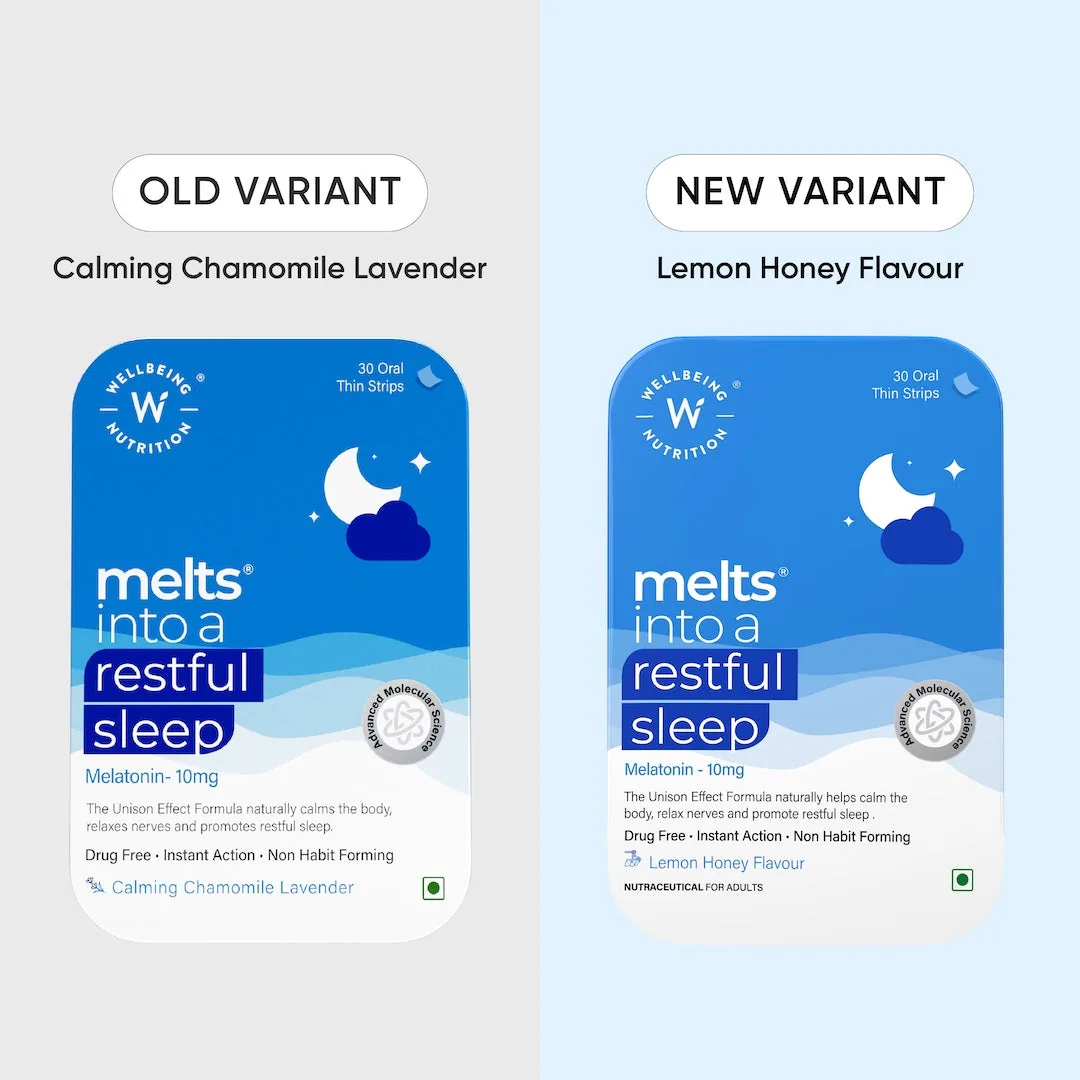 Wellbeing Nutrition Melts Restful Sleep & Melts Into Multivitamins Oral Strips Combo | Daily Wellness & Sleep Support | Fast-Dissolving Oral Thin Strips-2