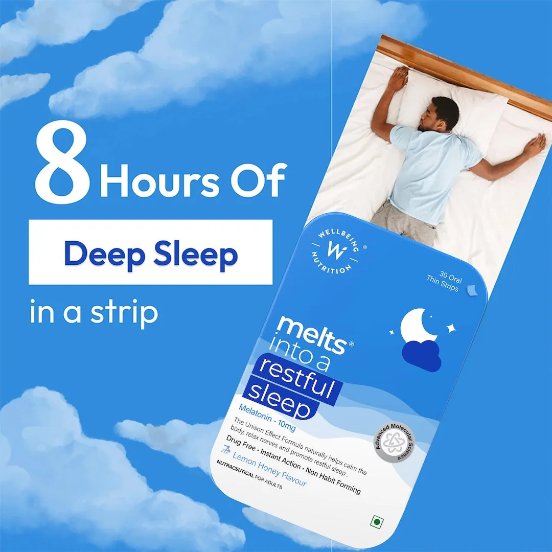 Wellbeing Nutrition Melts Restful Sleep & Melts Into Multivitamins Oral Strips Combo | Daily Wellness & Sleep Support | Fast-Dissolving Oral Thin Strips-3