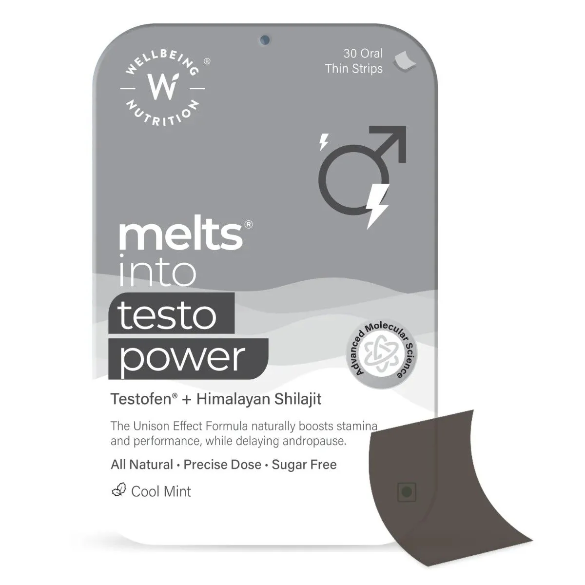 Wellbeing Nutrition Melts Testo Power Oral Strips Mixed Fruit