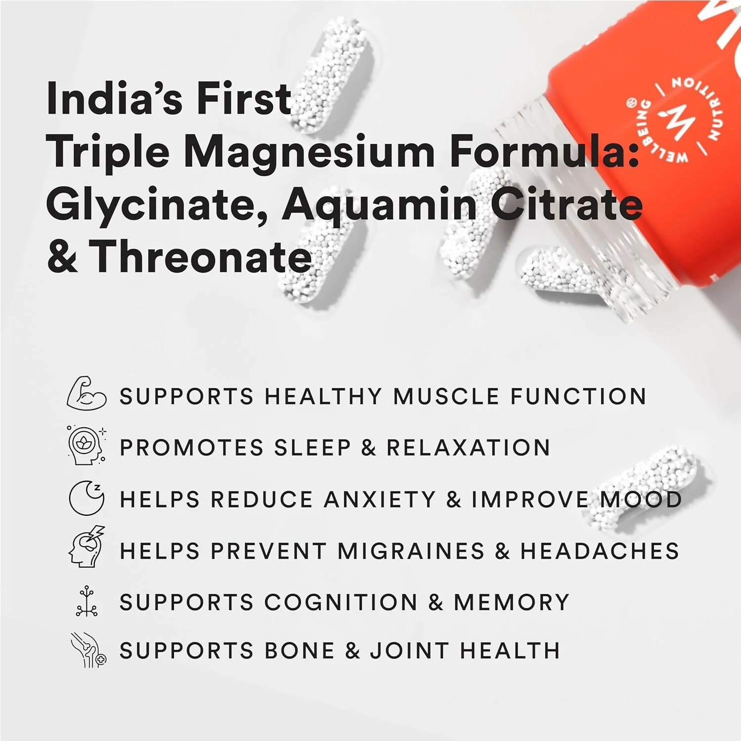 Wellbeing Nutrition Slow Triple Magnesium Complex Capsules | Advanced 3-in-1 Formula | Deep Sleep & Muscle Recovery-2