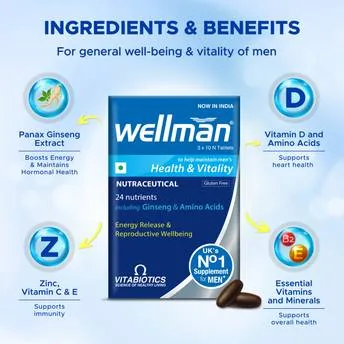 Wellman Health Supplements Multivitamin | Daily Men's Formula | With Ginseng & Amino Acids-4