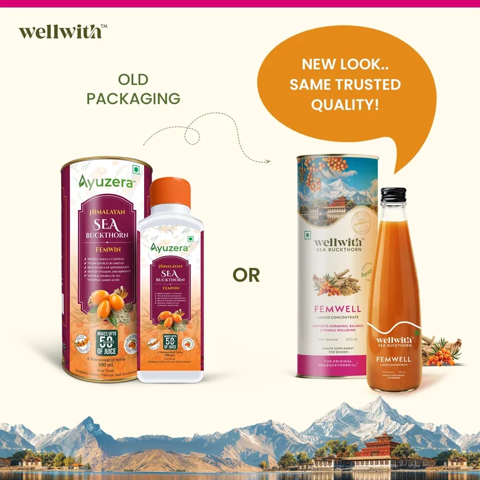 Wellwith Sea Buckthorn Femwin (Femwell) Ayurvedic Juice | Vegan Omega-7 Wellness Drink | Traditional Ayurvedic Formula for Women-7