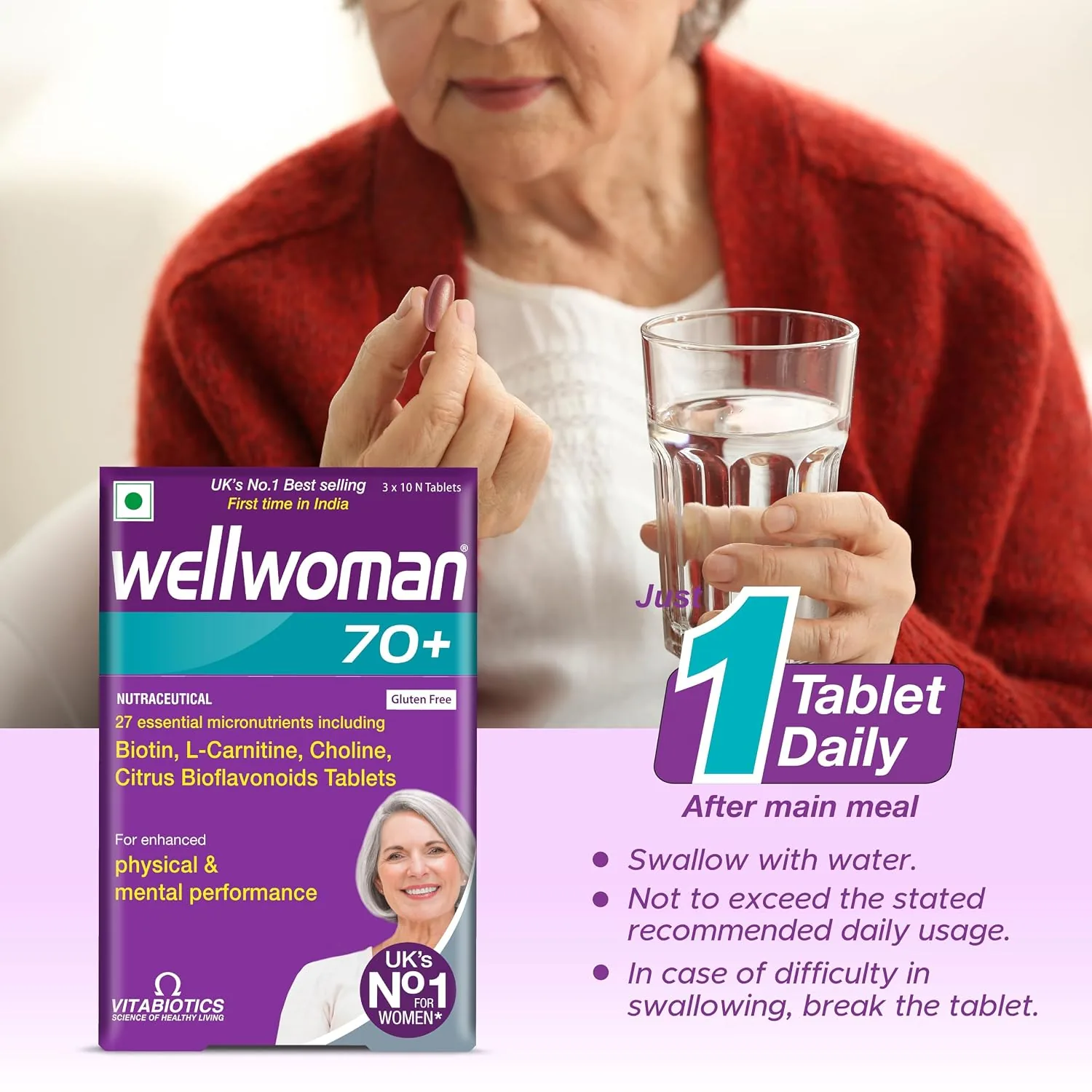 Wellwoman 70+ Health Supplements | Advanced Multivitamin Tablets for Women | Heart, Brain, and Immune Support-5