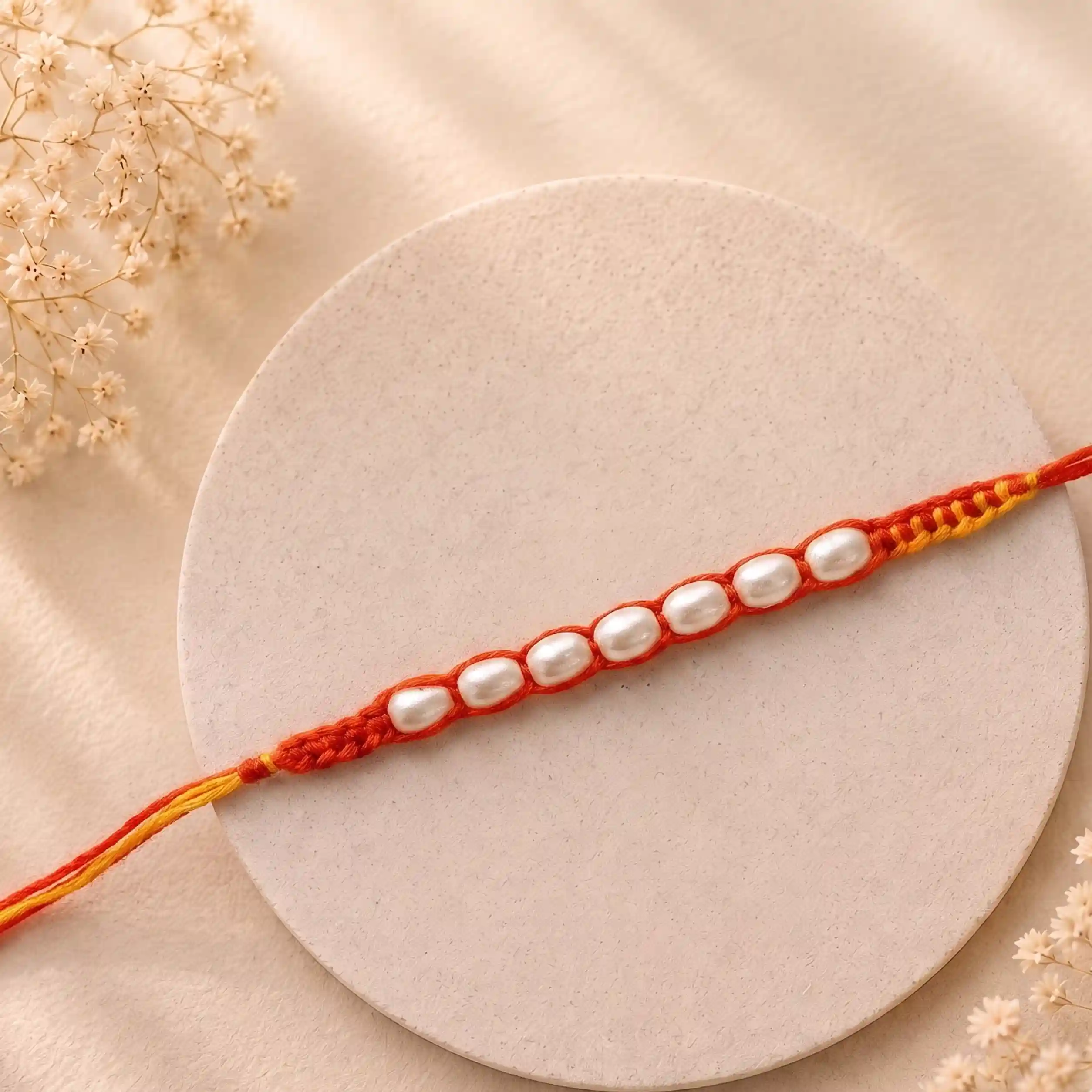White Pearls Rakhi