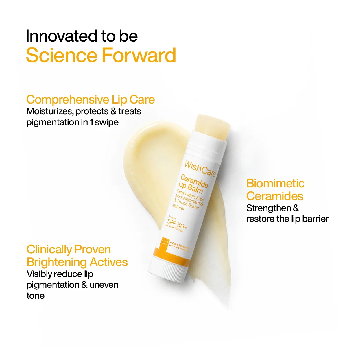 Wishcare Ceramide Lip Balm with SPF50 PA+++ - Natural | Hydrating Lip Repair | Sun Protection & Brightening-3