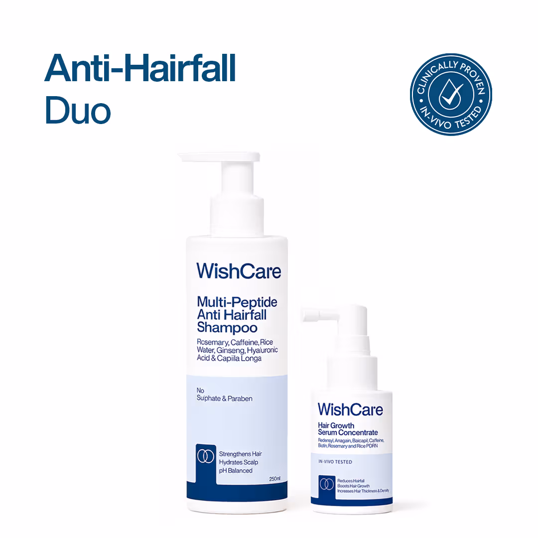 Wishcare Hair Growth Serum Concentrate and Multi Peptide Anti Hairfall Shampoo Combo | Hair Strengthening Duo | Redensyl & Rice Water Formula-2
