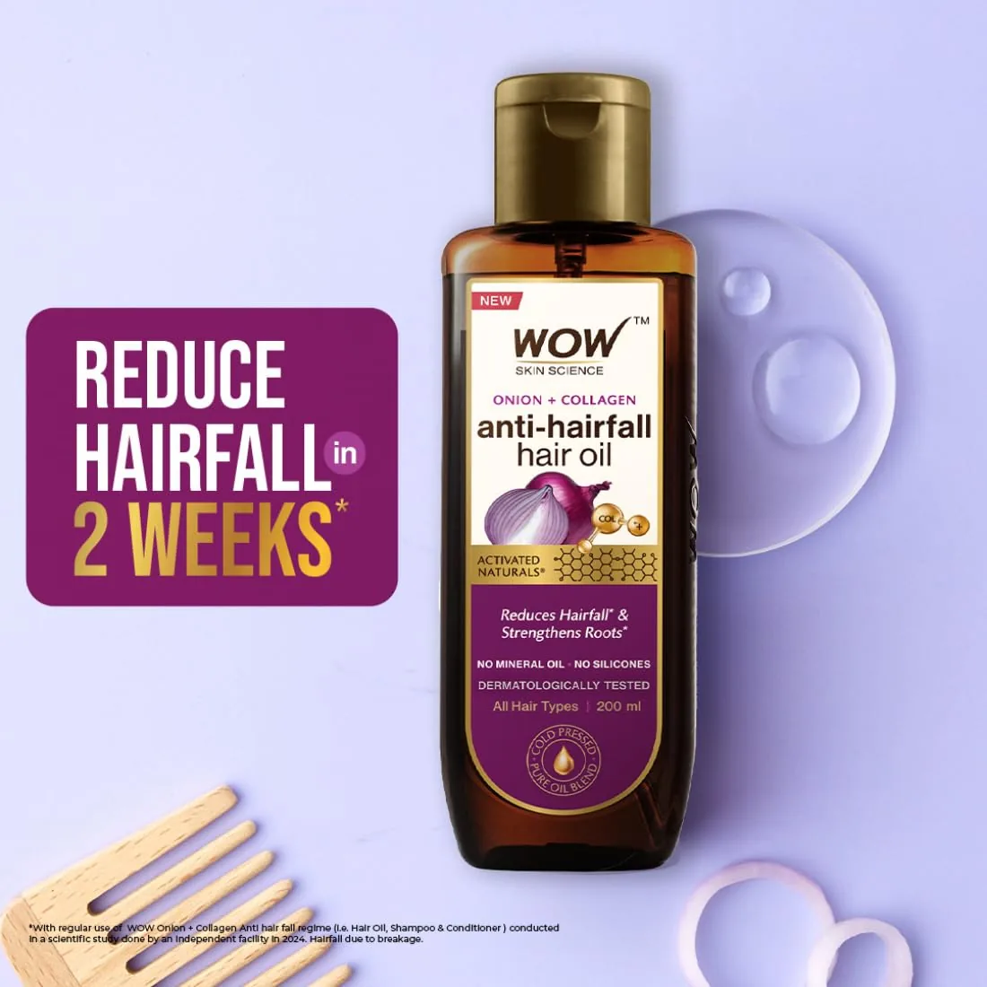 Wow Skin Science Onion & Collagen Anti-Hairfall Hair Oil | Nourishing Hair Oil | Non-Sticky Formula for Stronger Hair-4