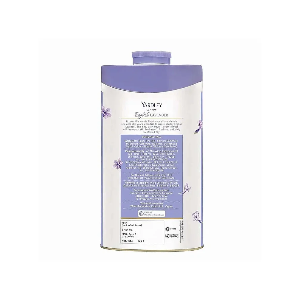 Yardley London English Lavender Perfumed Deodorizing Talc | Talcum Powder | Refreshing Floral Scent-2