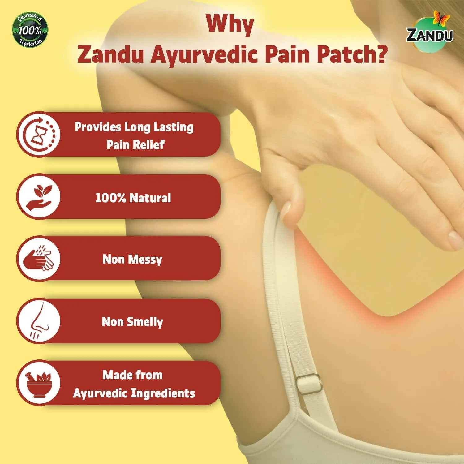 Zandu Ayurvedic Pain Relief Patch | Transdermal Herbal Patch | Long-Lasting Joint & Muscle Comfort-4