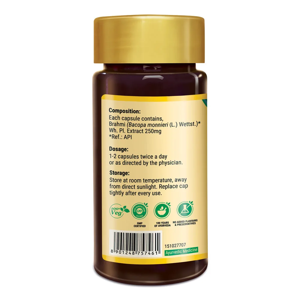 Zandu Bacopa (Brahmi) Brain Tonic Capsules | Ayurvedic Memory Booster | Natural Cognitive Support-2