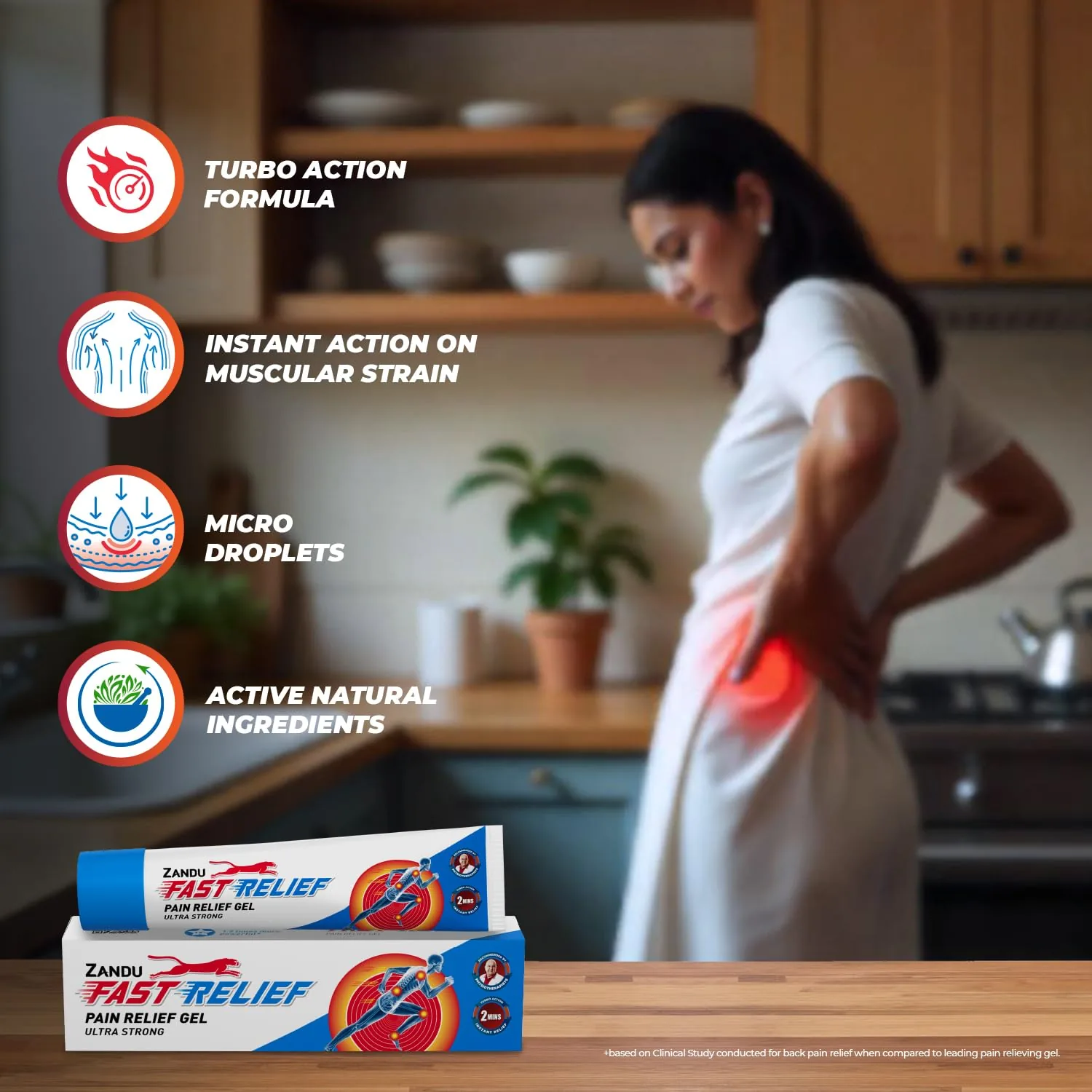 Zandu Fast Relief Gel Ultra Strong | Ayurvedic Pain Relief | Deep Heat Formula-4