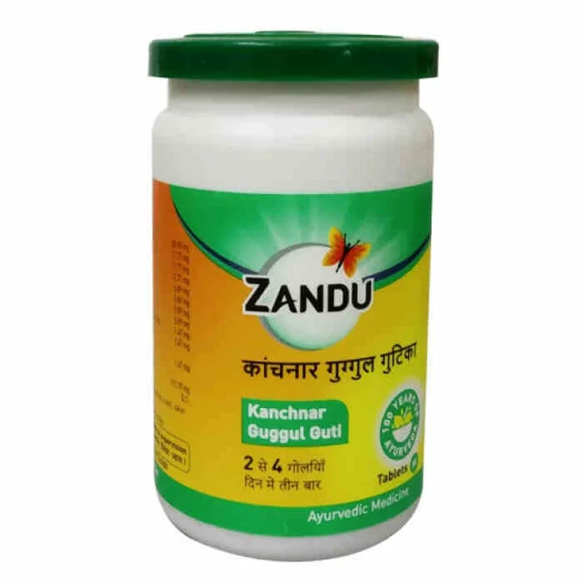 Zandu Kanchnar Guggul Gutika | Ayurvedic Detoxification Tablets | Lymphatic and Thyroid Support-2
