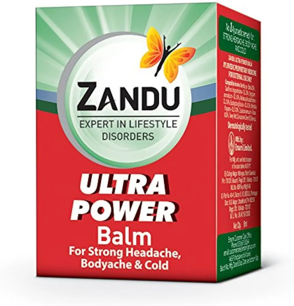 Zandu Ultra Balm | Strong Ayurvedic Pain Relief | Fast Acting Cold and Headache Remedy-1