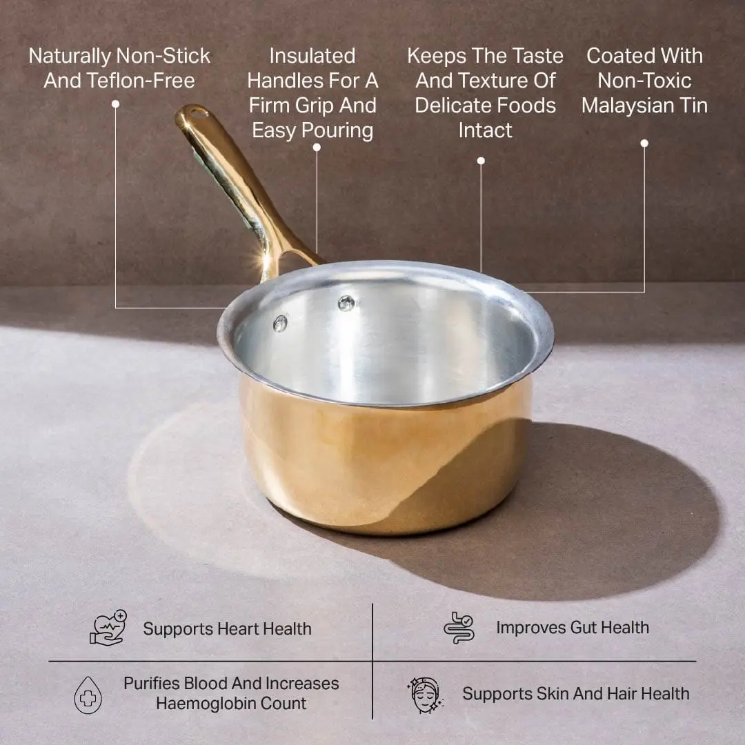 Brass Saucepan with Insulated Handle - Image 8