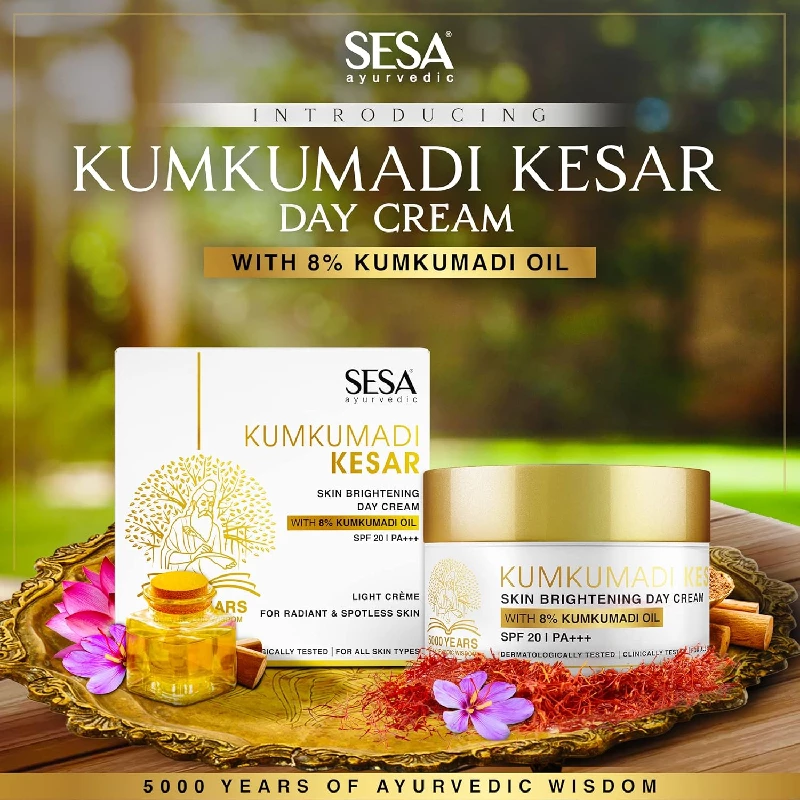 Sesa Kumkumadi Kesar Skin Brightening Day Cream Spf 20 - Image 3