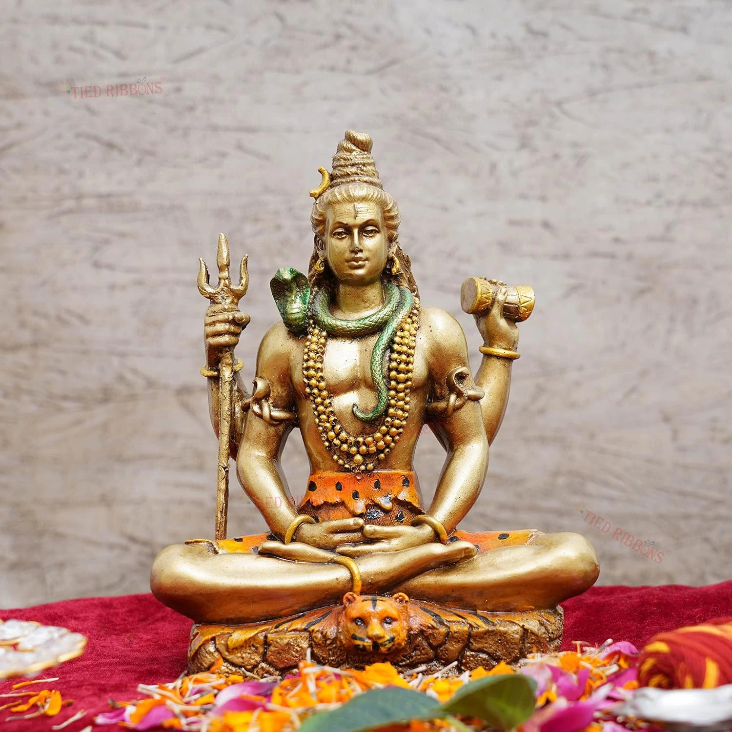 TIED RIBBONS Resin Lord Shiva Statue Blessing Idol Sculpture Murti TIED RIBBONS Resin Lord Shiva Statue Blessing Idol Sculpture Murti-Pack Size-1 set