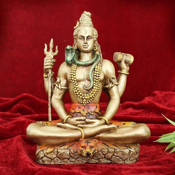 TIED RIBBONS Resin Lord Shiva Statue Blessing Idol Sculpture Murti - Image 3