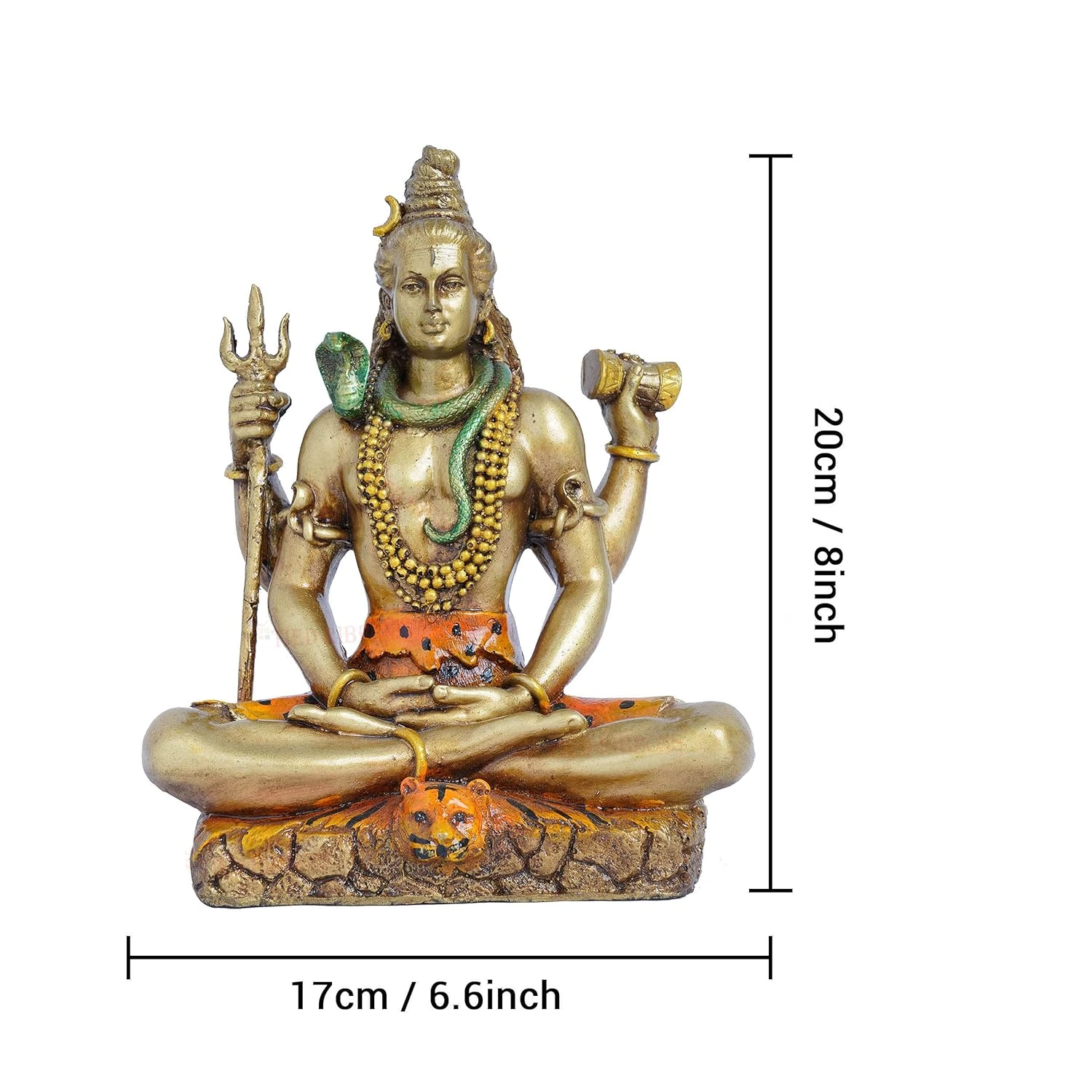 TIED RIBBONS Resin Lord Shiva Statue Blessing Idol Sculpture Murti - Image 2