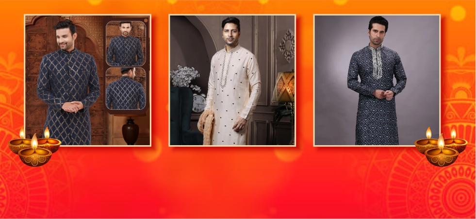 Elevate Your Diwali Look with Trending Men's Kurtas